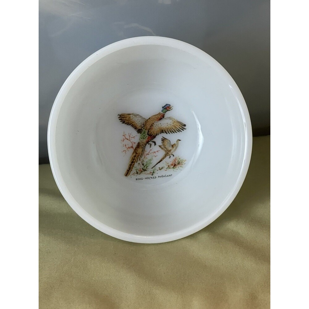 Fire King Ring-Necked‎ Pheasant 5" Soup Cereal Bowl Vintage